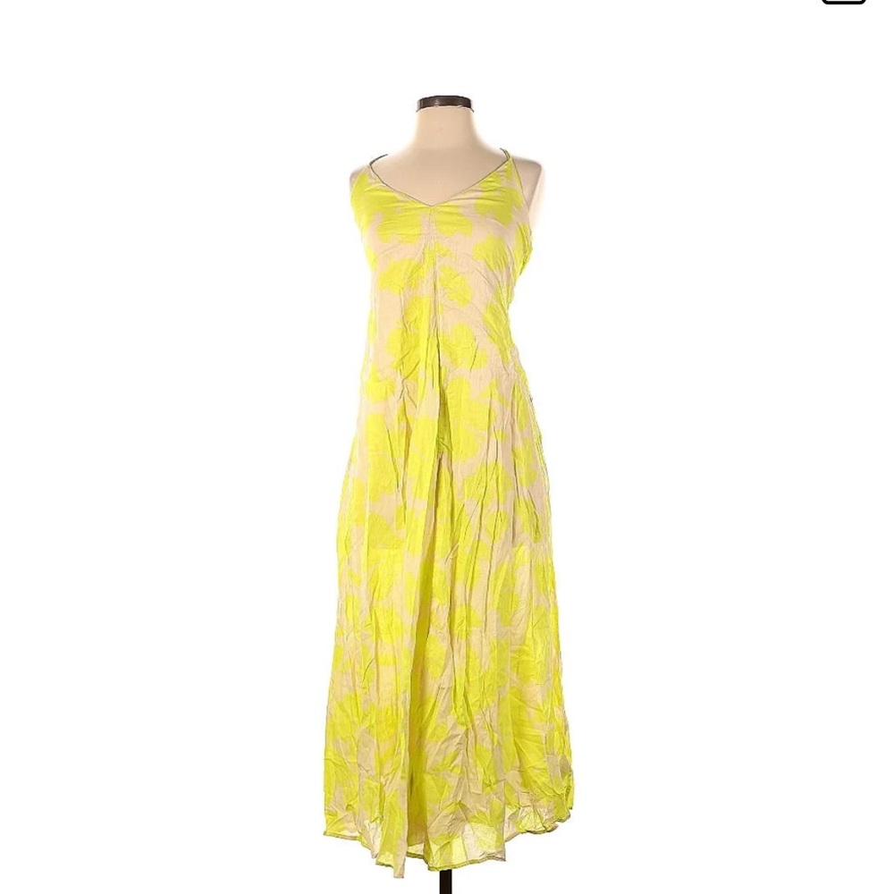 Gap long florescent yellow print dress